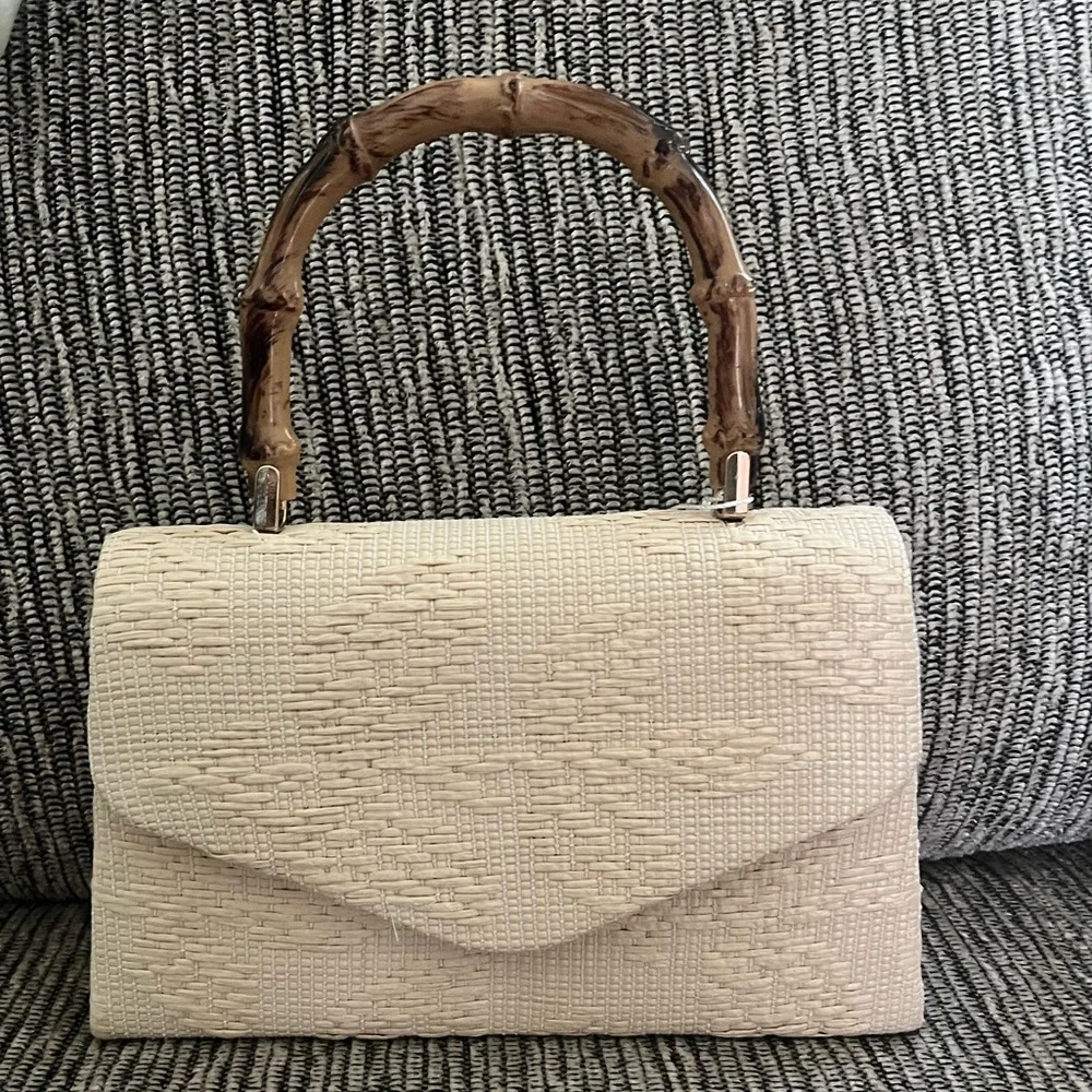 Tommy Bahama Cream Bamboo-Handle Women’s Handbag